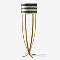 Lampe sur pied / en soie / en acier / classique