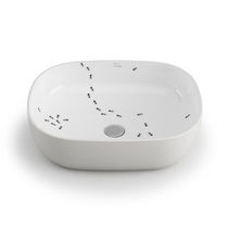 Vasque à poser / en porcelaine / ovale /...