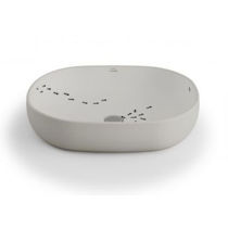 Vasque à poser / en porcelaine / ovale /...