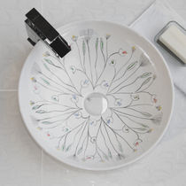 Vasque à poser / en porcelaine / ronde /...