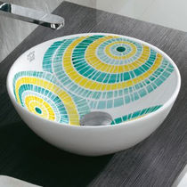 Vasque à poser / en porcelaine / ronde /...