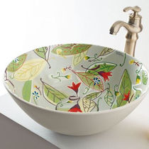 Vasque à poser / en porcelaine / ronde /...