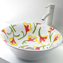 Vasque à poser / en porcelaine / ronde /...