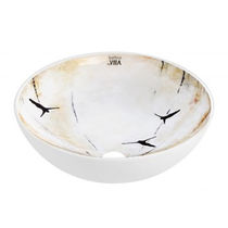 Vasque à poser / en porcelaine / ronde /...