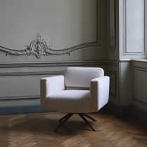 Fauteuil contemporain / en tissu / en hêtre...