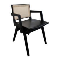 Chaise contemporaine / en cuir / avec piètement...