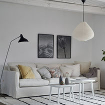 Canapé d'angle / contemporain / gris / blanc