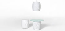 Table contemporaine / en verre / ronde /...