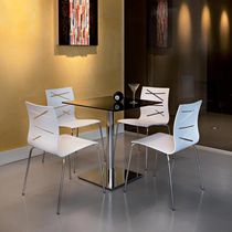 Table contemporaine / en verre / carrée...