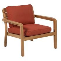 Fauteuil contemporain / en tissu / en teck...