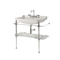 Vasque sur pied / en porcelaine / avec étagère...