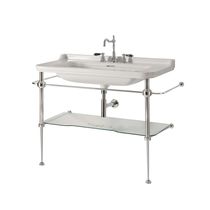 Vasque sur pied / en porcelaine / avec étagère...