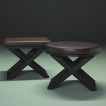 Tabouret contemporain / en cuir / en chêne...