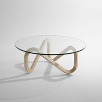 Table basse contemporaine / en verre / avec...