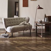 Canapé contemporain / marron / blanc / en...