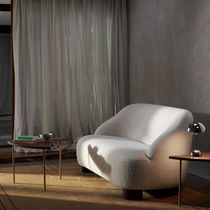 Canapé contemporain / beige / ivoire / en...