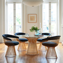 Chaise contemporaine / en tissu / avec piètement...