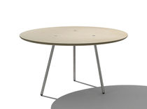 Table contemporaine / en bouleau / ronde