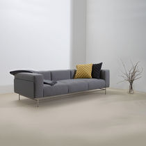 Canapé contemporain / gris / en tissu /...