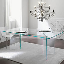 Table contemporaine / en verre / rectangulaire