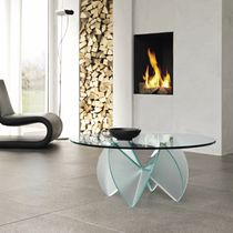 Table basse contemporaine / en verre / ronde...