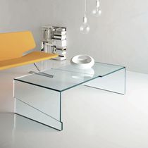 Table basse contemporaine / en verre / rectangulaire