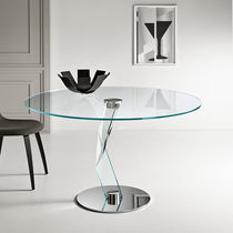 Table à manger contemporaine / en verre...