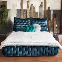 Lit double / contemporain / tapissé / en...