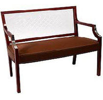 Banquette contemporaine / en tissu / blanche