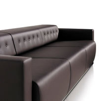 Canapé contemporain / marron / en cuir /...