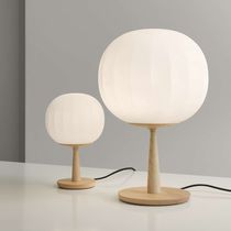 Lampe de table / en verre soufflé / en frêne...