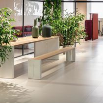 Banc de jardin / contemporain / en iroko...