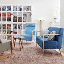 Canapé contemporain / marron / bleu / en...