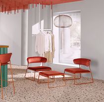 Pouf contemporain / en acier / en tissu...