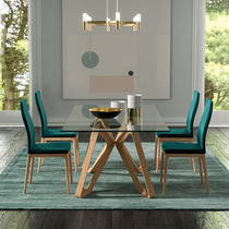 Table à manger contemporaine / en cristal...