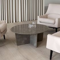 Table basse contemporaine / en pierre calcaire...