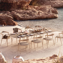 Table à manger contemporaine / en teck /...