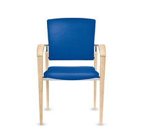 Chaise contemporaine / en acier / tapissée...