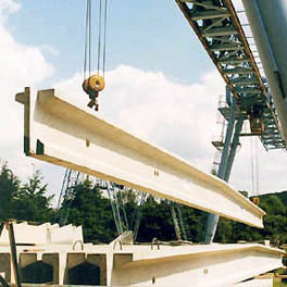 poutre préfabriquée / en béton armé / en I / à section variable