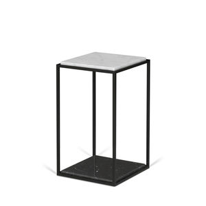 table d'appoint contemporaine / en métal / en marbre / carrée