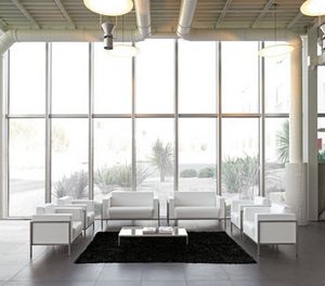 canapé contemporain / en cuir / pour établissement public / 2 places