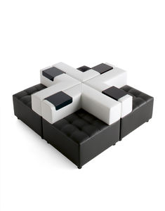 canapé contemporain / en cuir / pour établissement public / 2 places