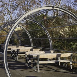 ensemble table et bancs contemporain