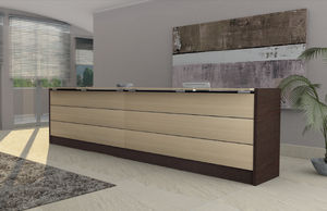 banque d'accueil en bois 1