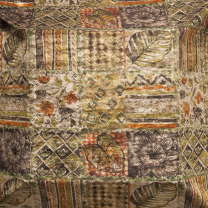 tissu d'ameublement / patchwork / en coton / en velours