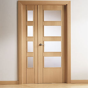 porte d'intérieure / battante / en bois / avec vantail latéral fixe