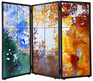 paravent contemporain / en verre / en acier forgé / professionnel