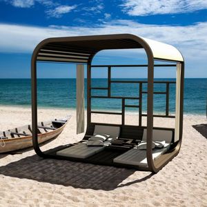 pergola autoportée / en bois / couverture en toile / professionnelle