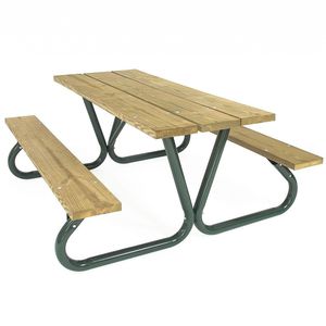 table de pique-nique classique / en bois / en aluminium / rectangulaire