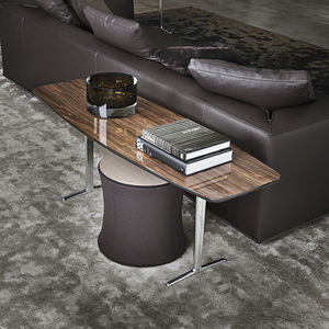 console contemporaine / en noyer / en fonte d'aluminium / avec piètement en aluminium